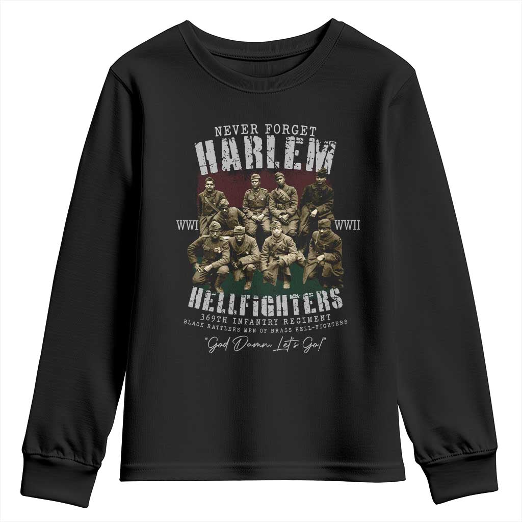 Halem Hellfighters Youth Sweatshirt African American Black Military History Soldiers WWI WWII