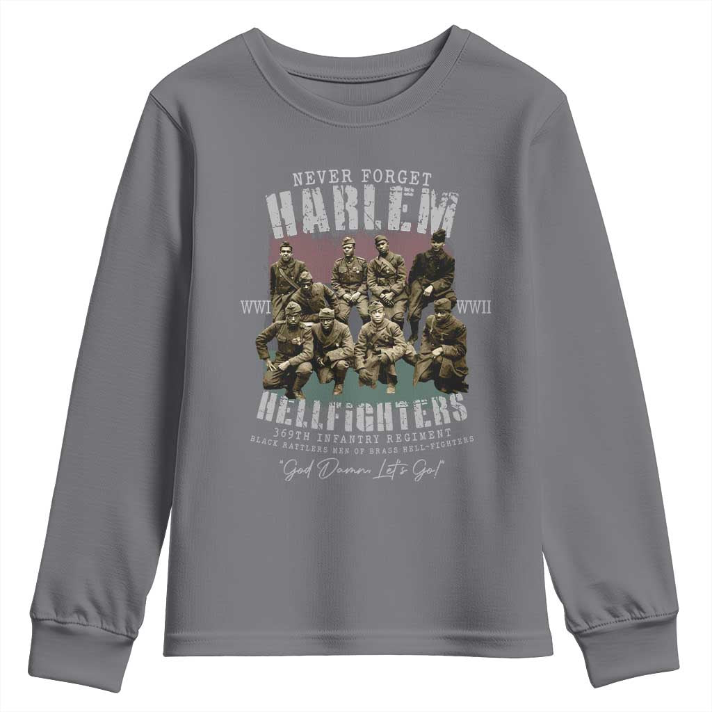 Halem Hellfighters Youth Sweatshirt African American Black Military History Soldiers WWI WWII