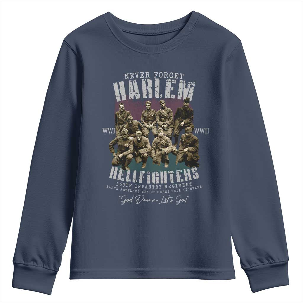 Halem Hellfighters Youth Sweatshirt African American Black Military History Soldiers WWI WWII