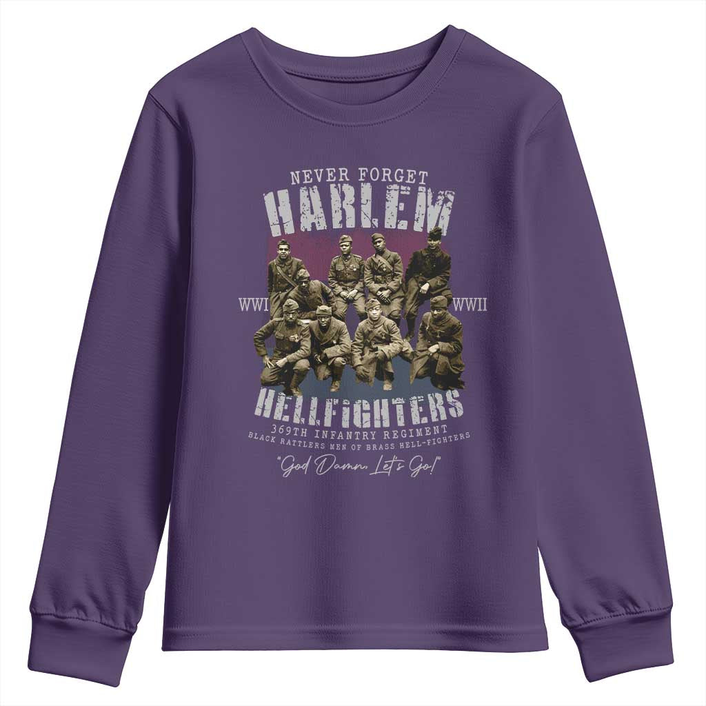 Halem Hellfighters Youth Sweatshirt African American Black Military History Soldiers WWI WWII