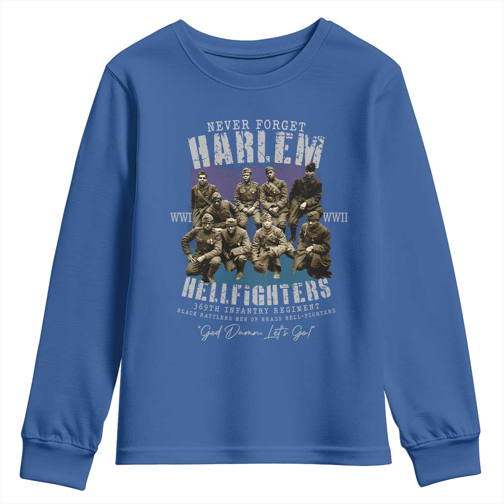 Halem Hellfighters Youth Sweatshirt African American Black Military History Soldiers WWI WWII