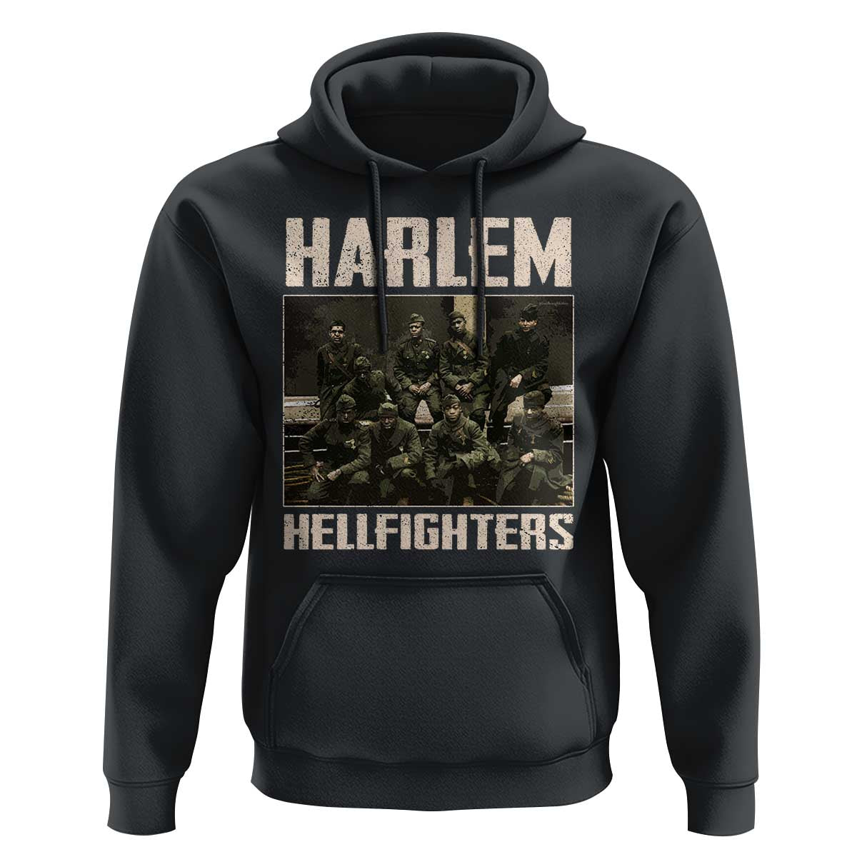 Halem Hellfighters Hoodie USA Black Military History Soldiers WWI WWII