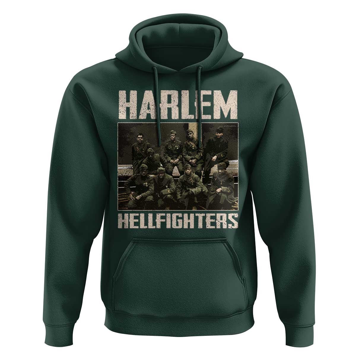 Halem Hellfighters Hoodie USA Black Military History Soldiers WWI WWII