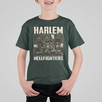 Halem Hellfighters T Shirt For Kid USA Black Military History Soldiers WWI WWII