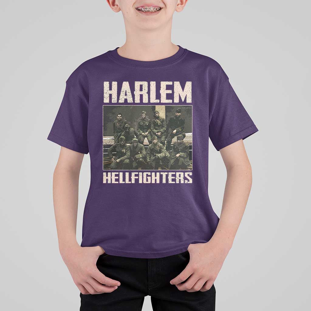 Halem Hellfighters T Shirt For Kid USA Black Military History Soldiers WWI WWII