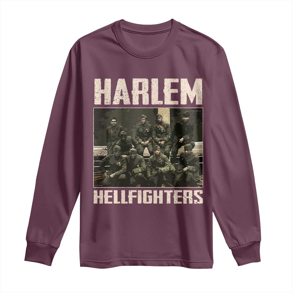 Halem Hellfighters Long Sleeve Shirt USA Black Military History Soldiers WWI WWII