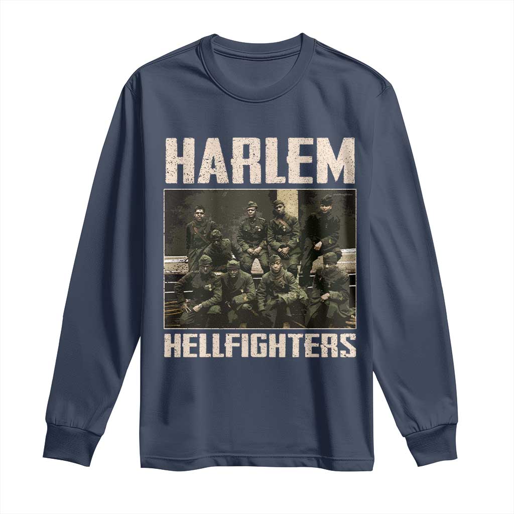 Halem Hellfighters Long Sleeve Shirt USA Black Military History Soldiers WWI WWII
