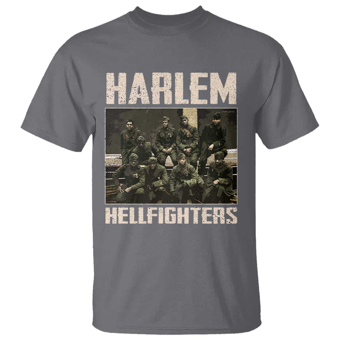 Halem Hellfighters T Shirt USA Black Military History Soldiers WWI WWII