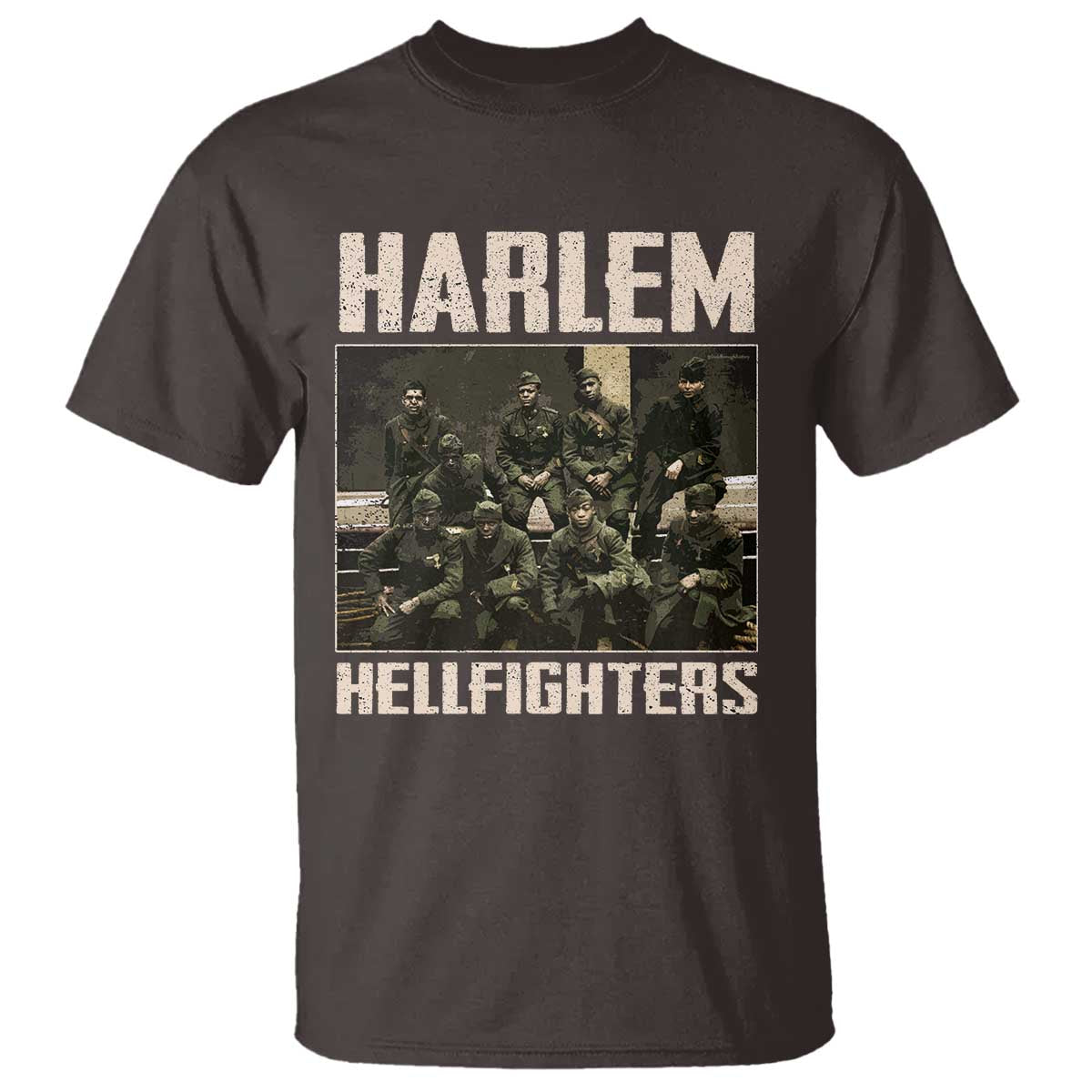 Halem Hellfighters T Shirt USA Black Military History Soldiers WWI WWII