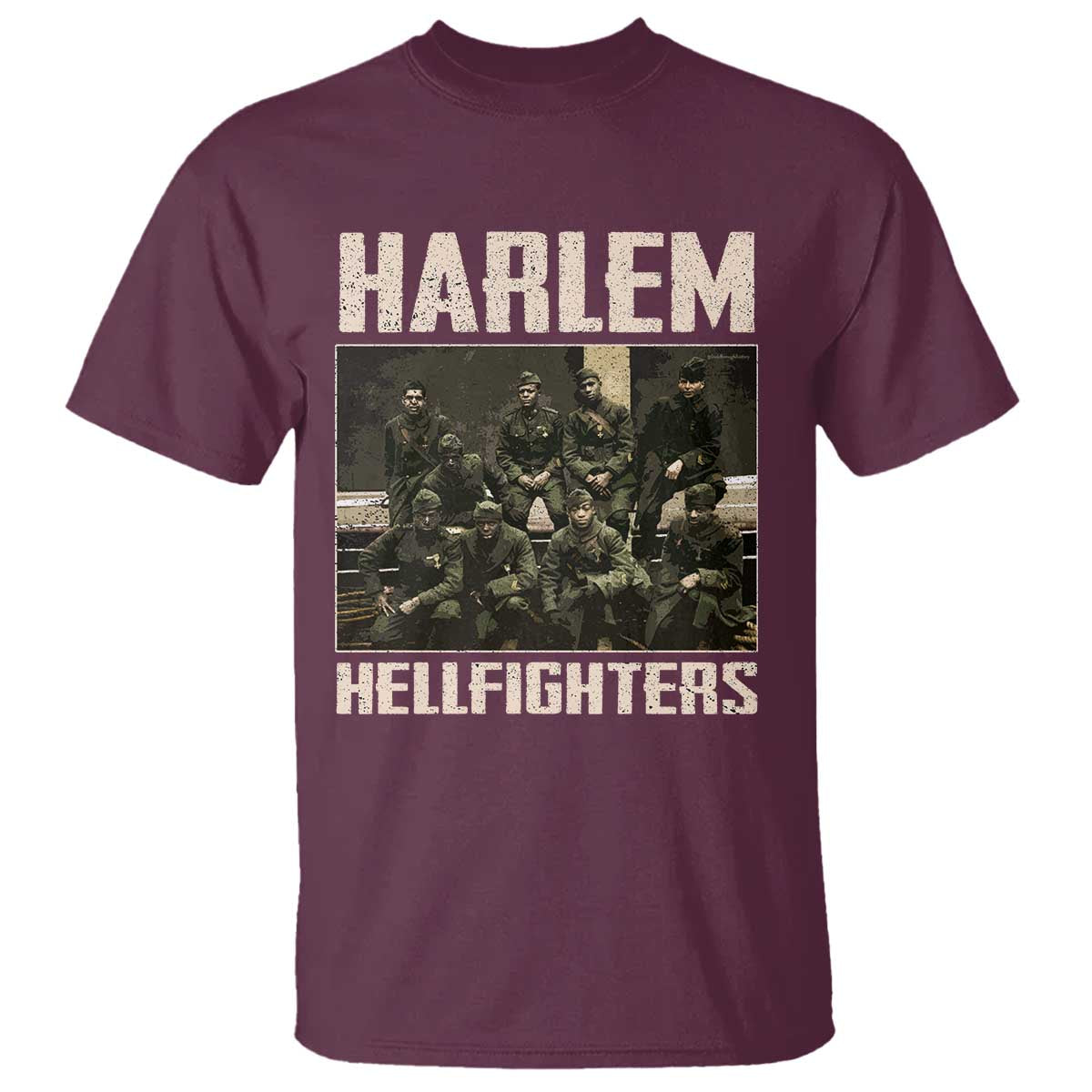 Halem Hellfighters T Shirt USA Black Military History Soldiers WWI WWII