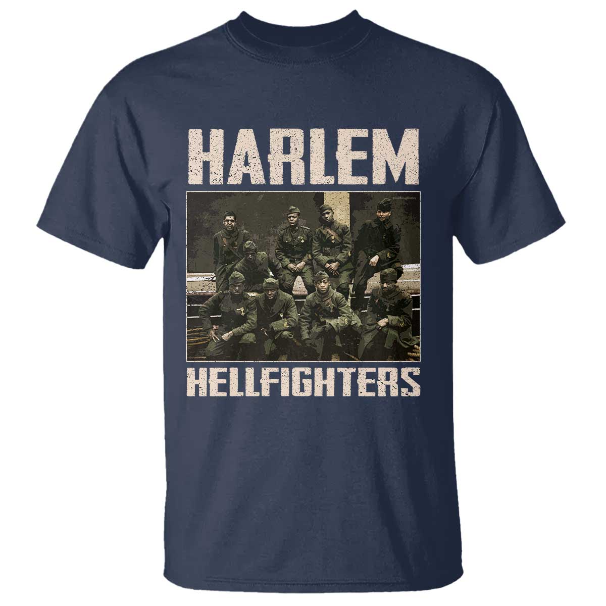 Halem Hellfighters T Shirt USA Black Military History Soldiers WWI WWII