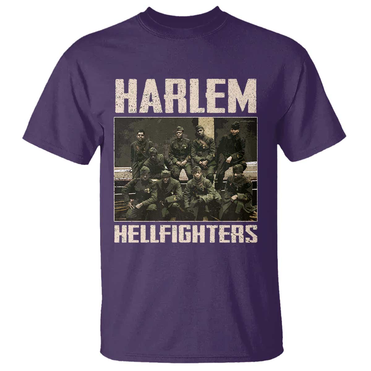 Halem Hellfighters T Shirt USA Black Military History Soldiers WWI WWII