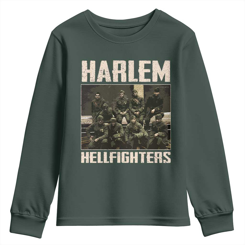 Halem Hellfighters Youth Sweatshirt USA Black Military History Soldiers WWI WWII