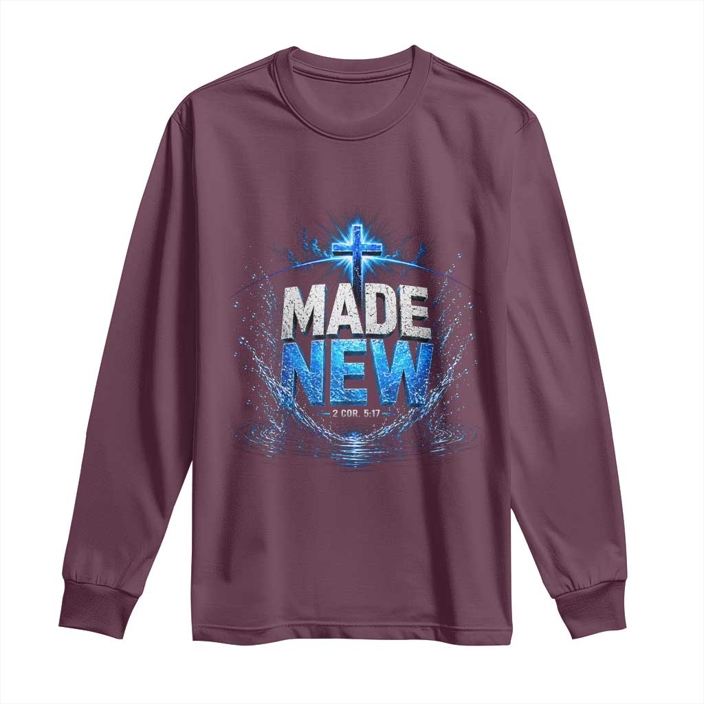 Christian Baptism Long Sleeve Shirt Made Water Bible Verse Baptized