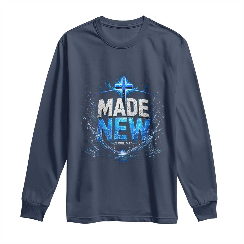 Christian Baptism Long Sleeve Shirt Made Water Bible Verse Baptized