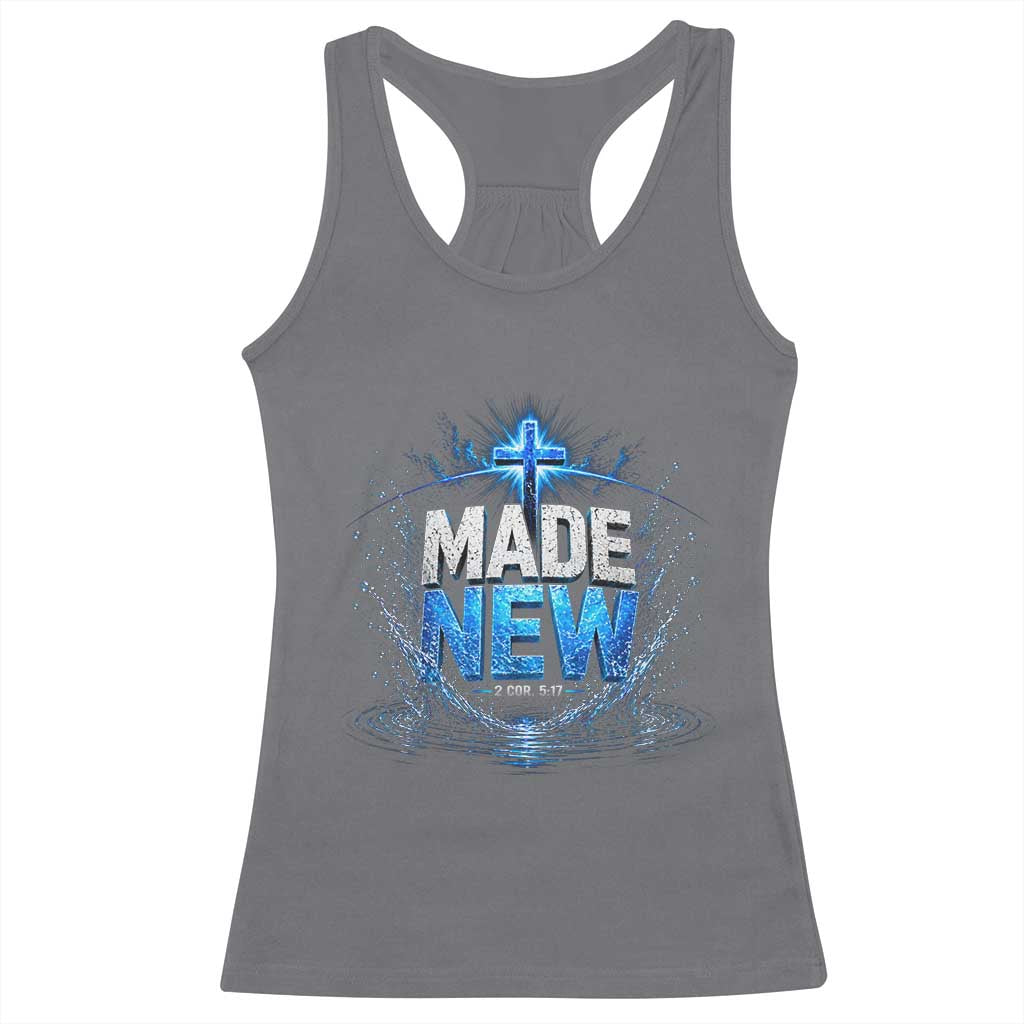 Christian Baptism Racerback Tank Top Made Water Bible Verse Baptized