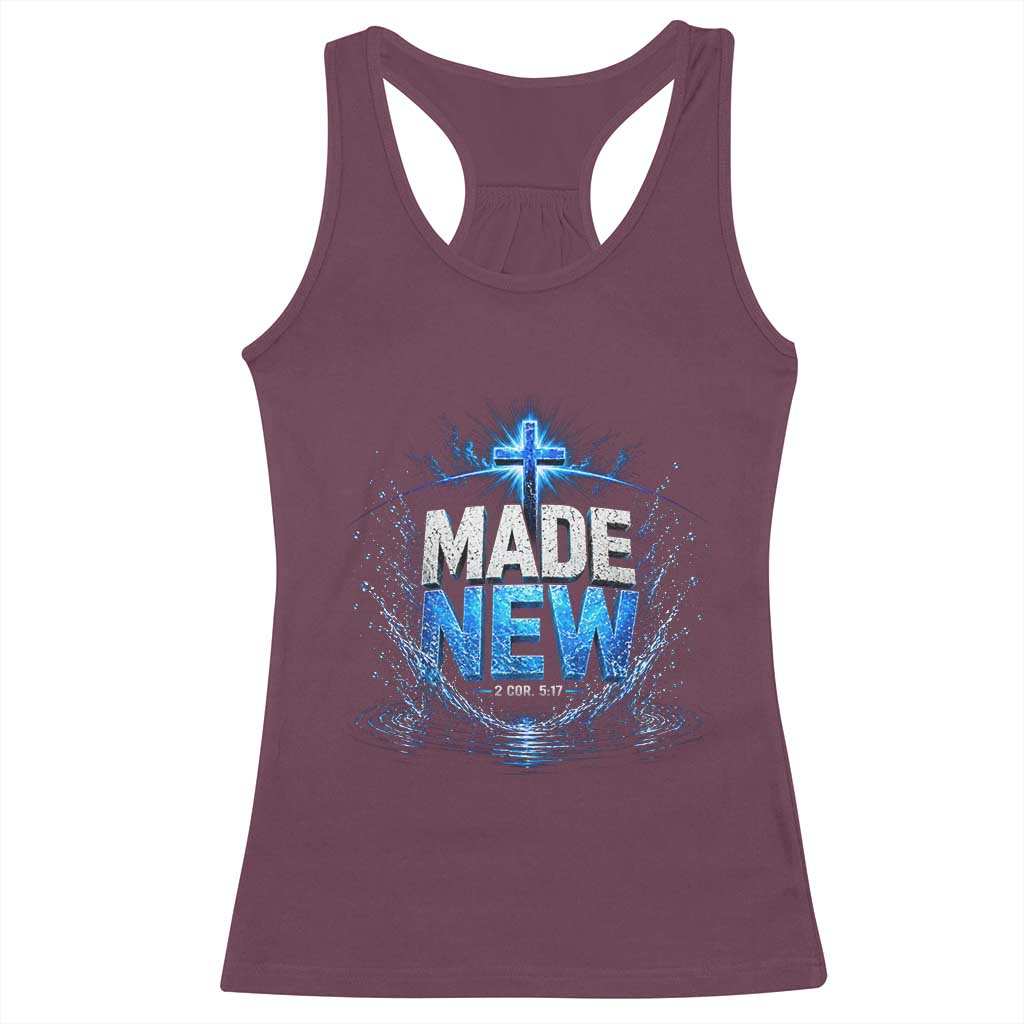 Christian Baptism Racerback Tank Top Made Water Bible Verse Baptized