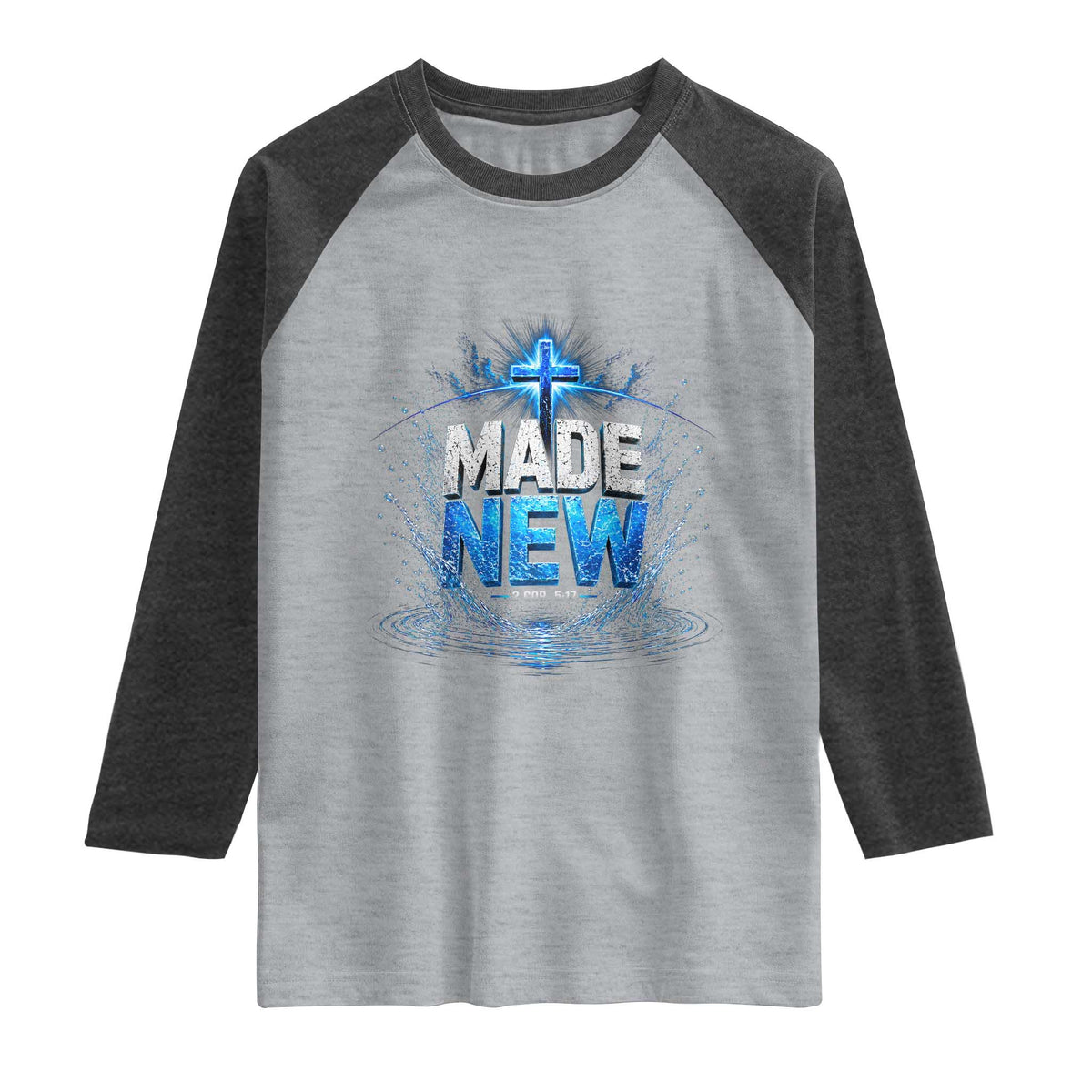 Christian Baptism Raglan Shirt Made Water Bible Verse Baptized