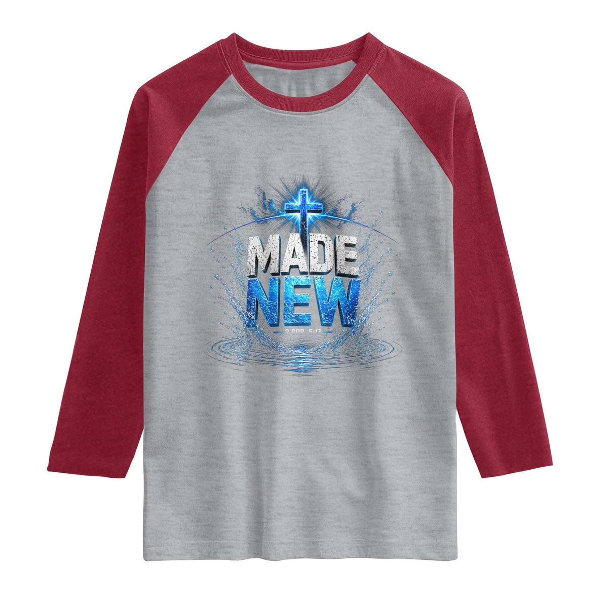 Christian Baptism Raglan Shirt Made Water Bible Verse Baptized
