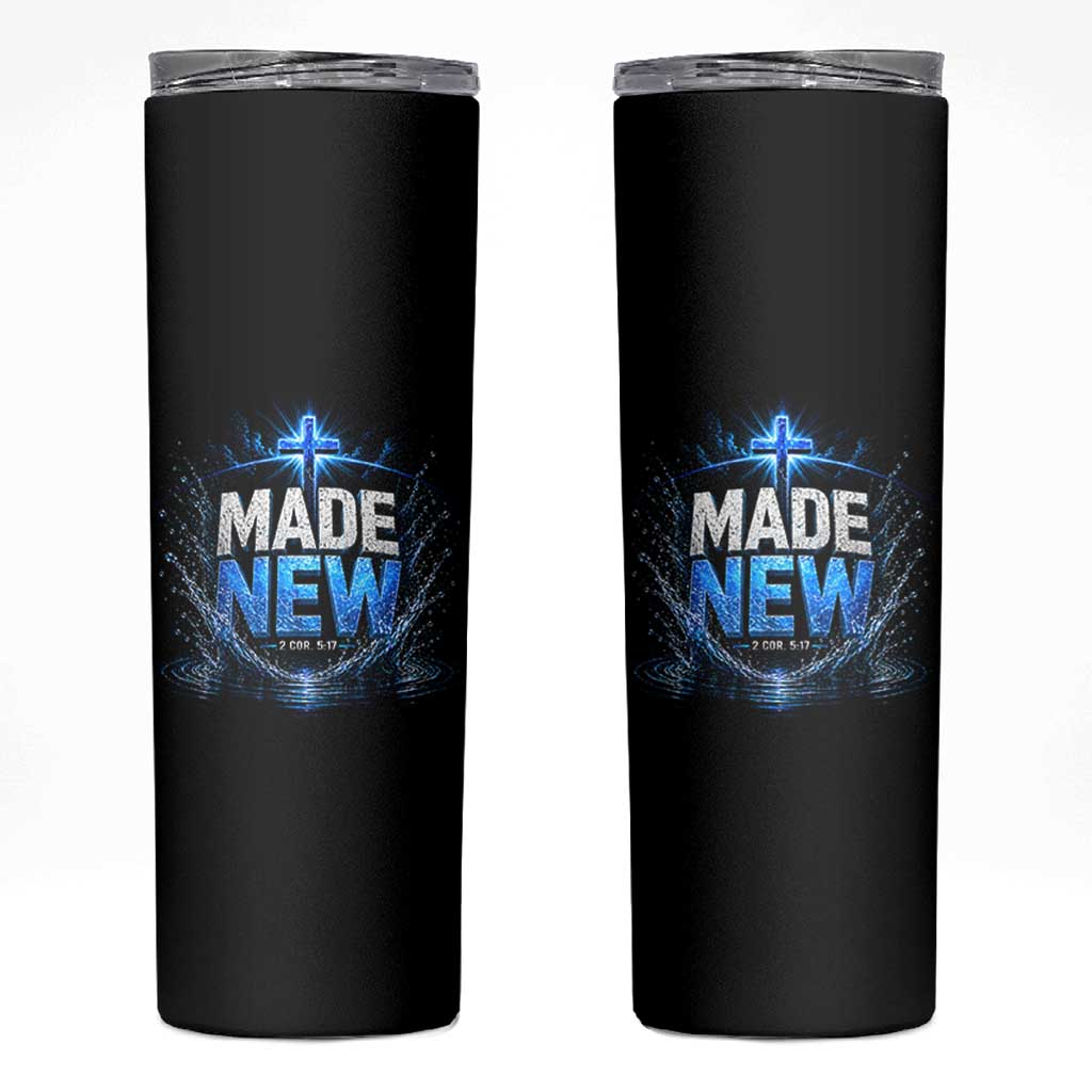 Christian Baptism Skinny Tumbler Made Water Bible Verse Baptized