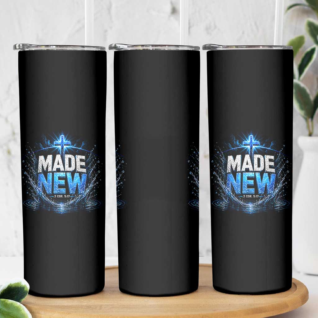 Christian Baptism Skinny Tumbler Made Water Bible Verse Baptized