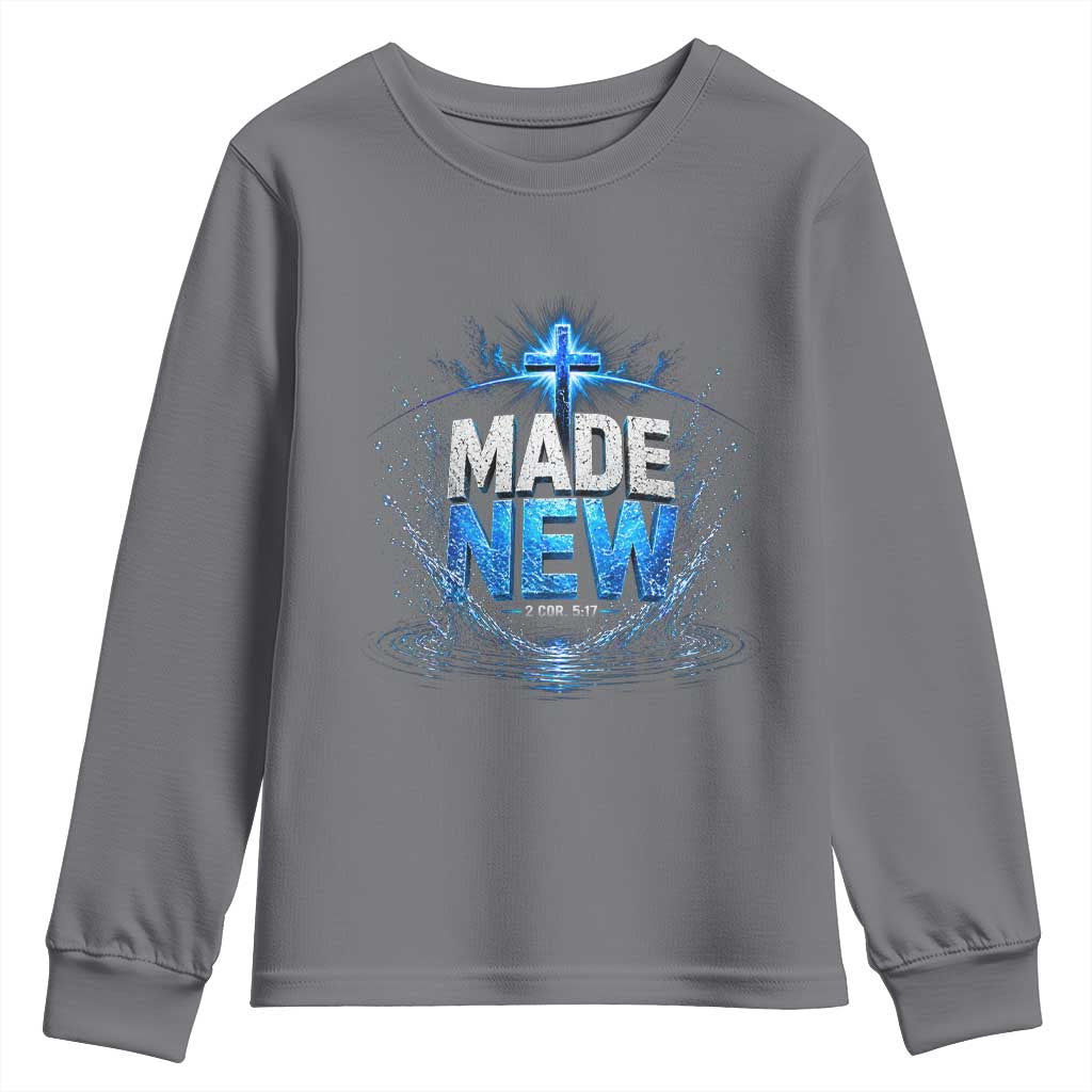 Christian Baptism Youth Sweatshirt Made Water Bible Verse Baptized