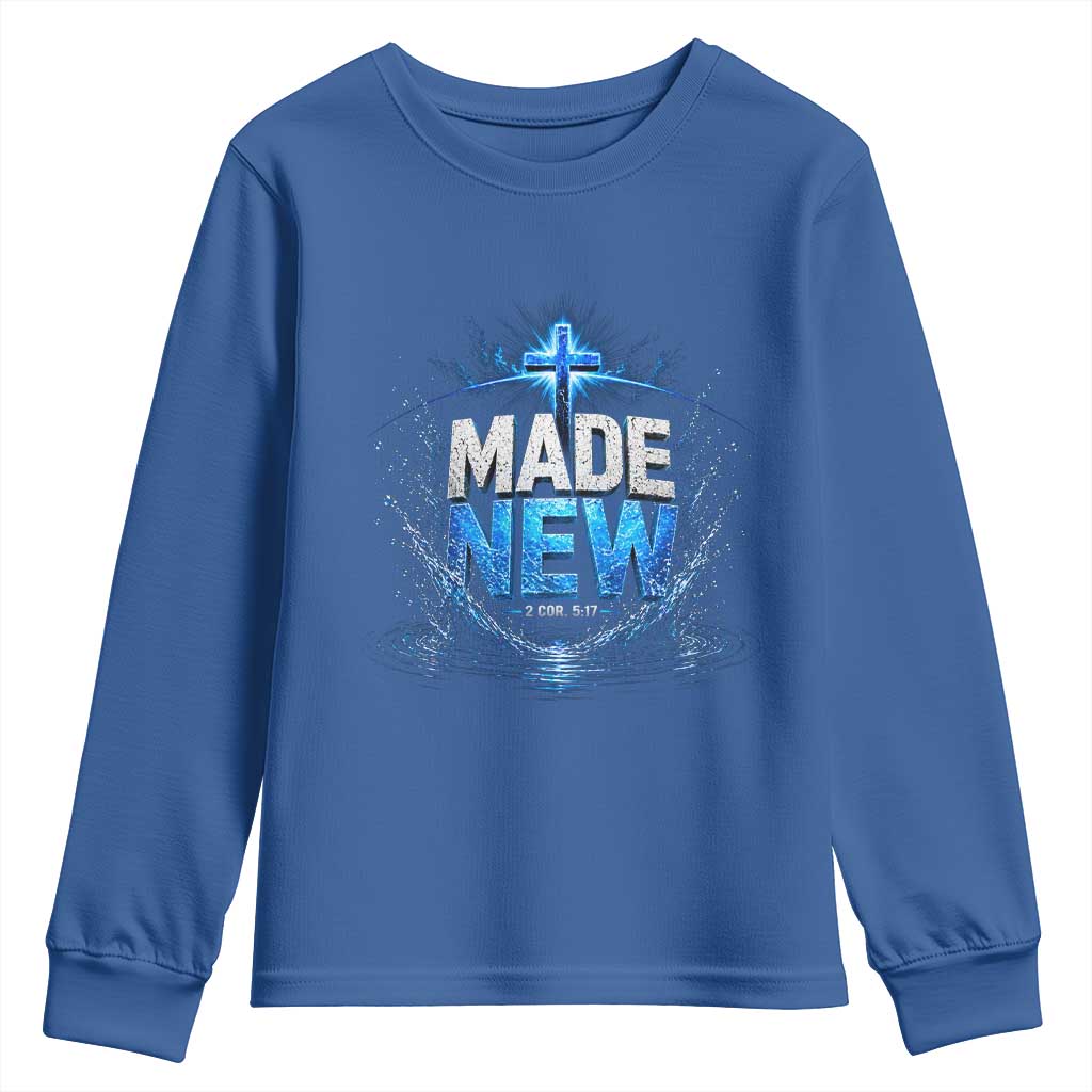 Christian Baptism Youth Sweatshirt Made Water Bible Verse Baptized