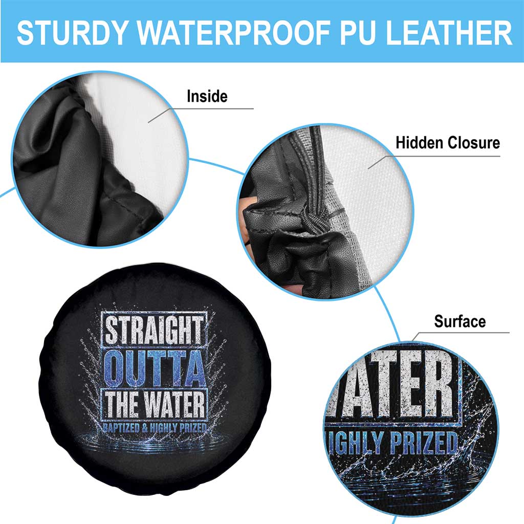 Baptism Spare Tire Cover Straight Outta Water Christian Baptized