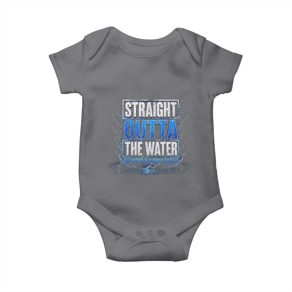 Baptism Baby Onesie Straight Outta Water Christian Baptized
