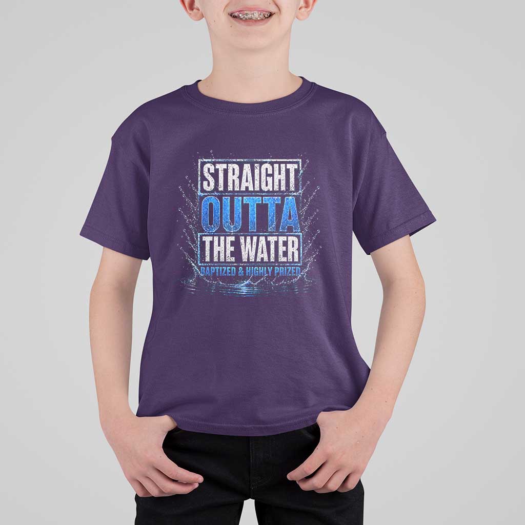 Baptism T Shirt For Kid Straight Outta Water Christian Baptized