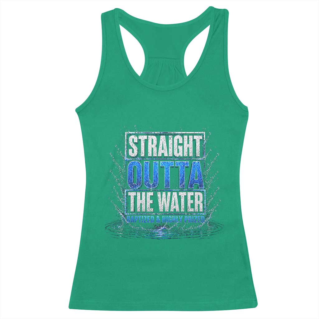 Baptism Racerback Tank Top Straight Outta Water Christian Baptized
