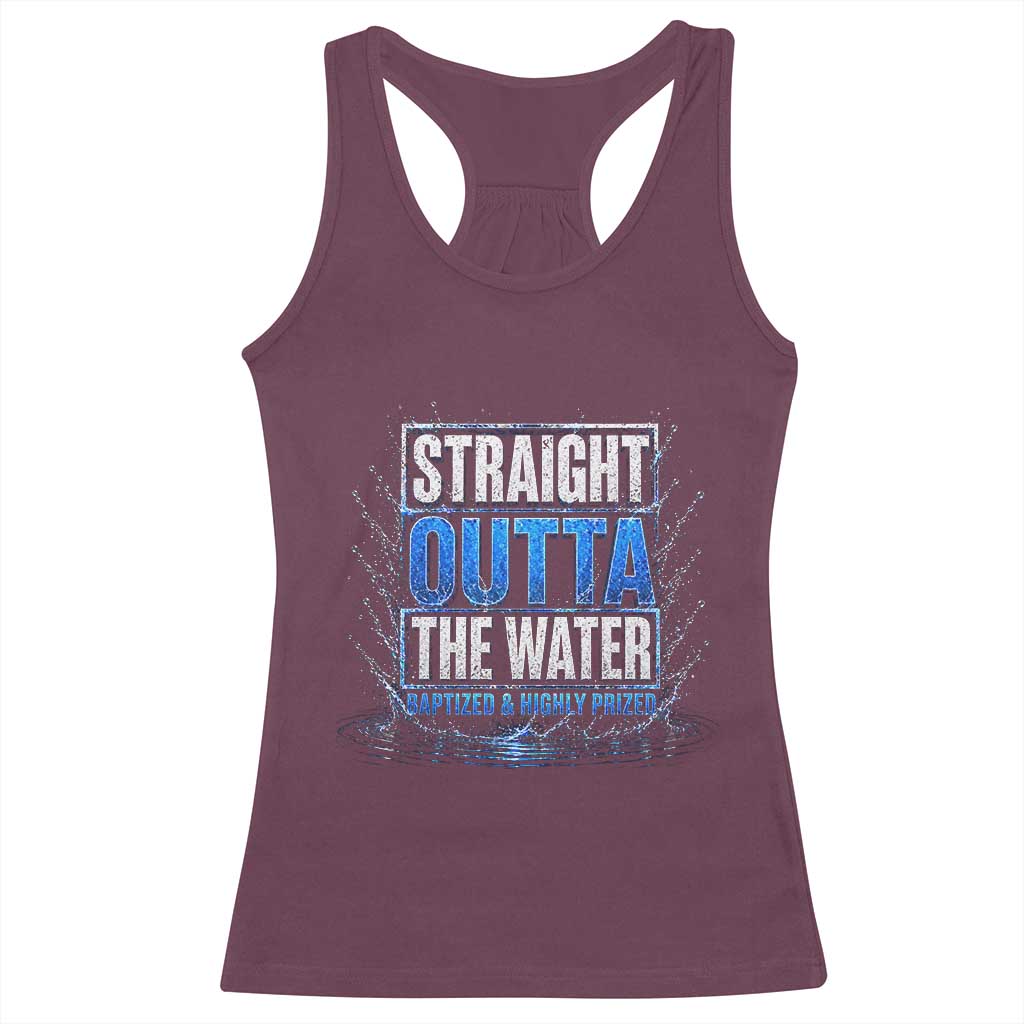 Baptism Racerback Tank Top Straight Outta Water Christian Baptized