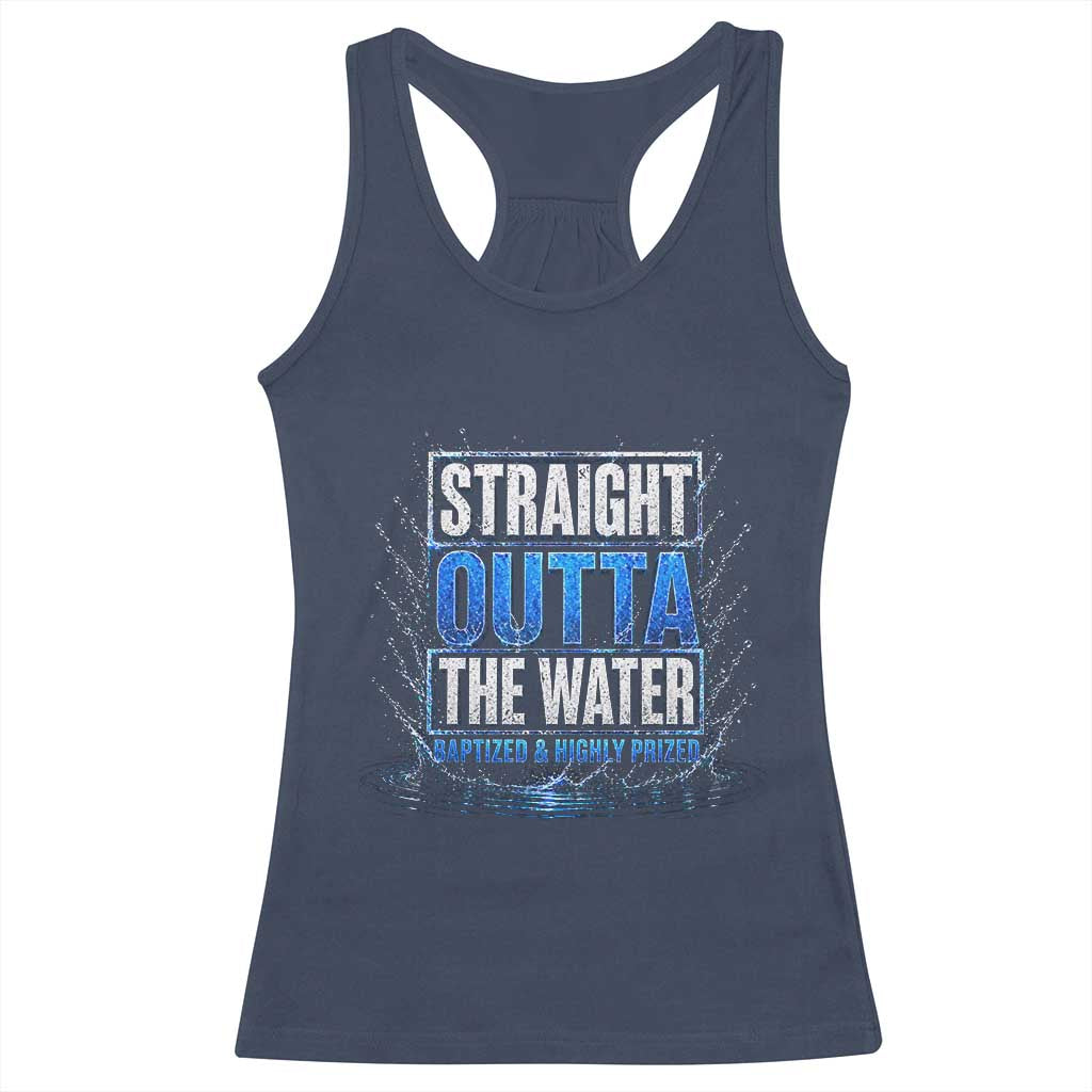 Baptism Racerback Tank Top Straight Outta Water Christian Baptized