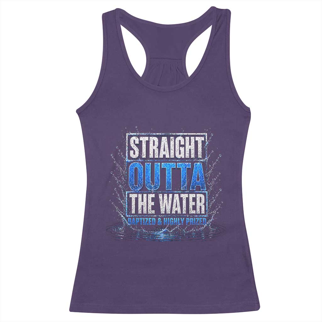 Baptism Racerback Tank Top Straight Outta Water Christian Baptized