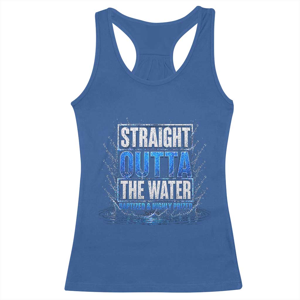 Baptism Racerback Tank Top Straight Outta Water Christian Baptized