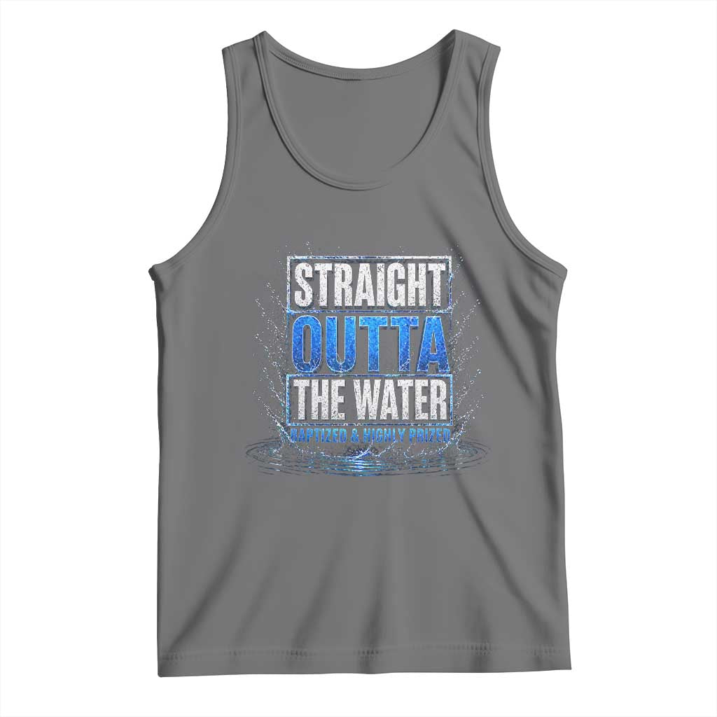 Baptism Tank Top Straight Outta Water Christian Baptized