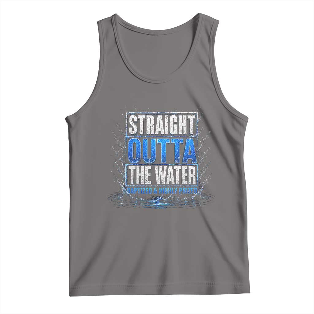 Baptism Tank Top Straight Outta Water Christian Baptized