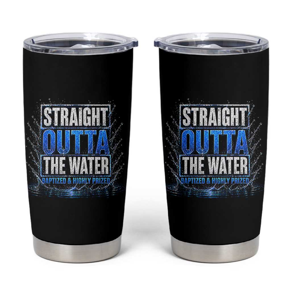 Baptism Tumbler Cup Straight Outta Water Christian Baptized