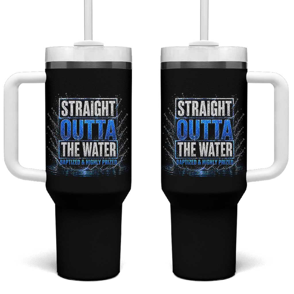 Baptism Tumbler With Handle Straight Outta Water Christian Baptized