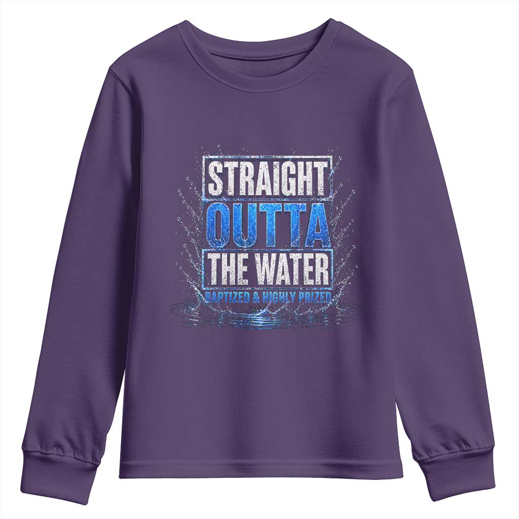Baptism Youth Sweatshirt Straight Outta Water Christian Baptized