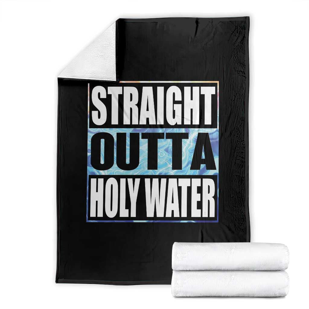 Straight Outta Holy Water Throw Blanket Baptismal Baptism Christening