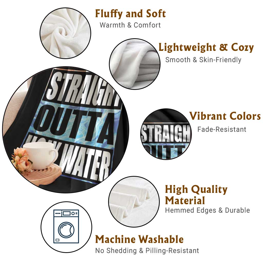 Straight Outta Holy Water Throw Blanket Baptismal Baptism Christening