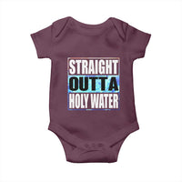 Straight Outta Holy Water Baby Onesie Baptismal Baptism Christening