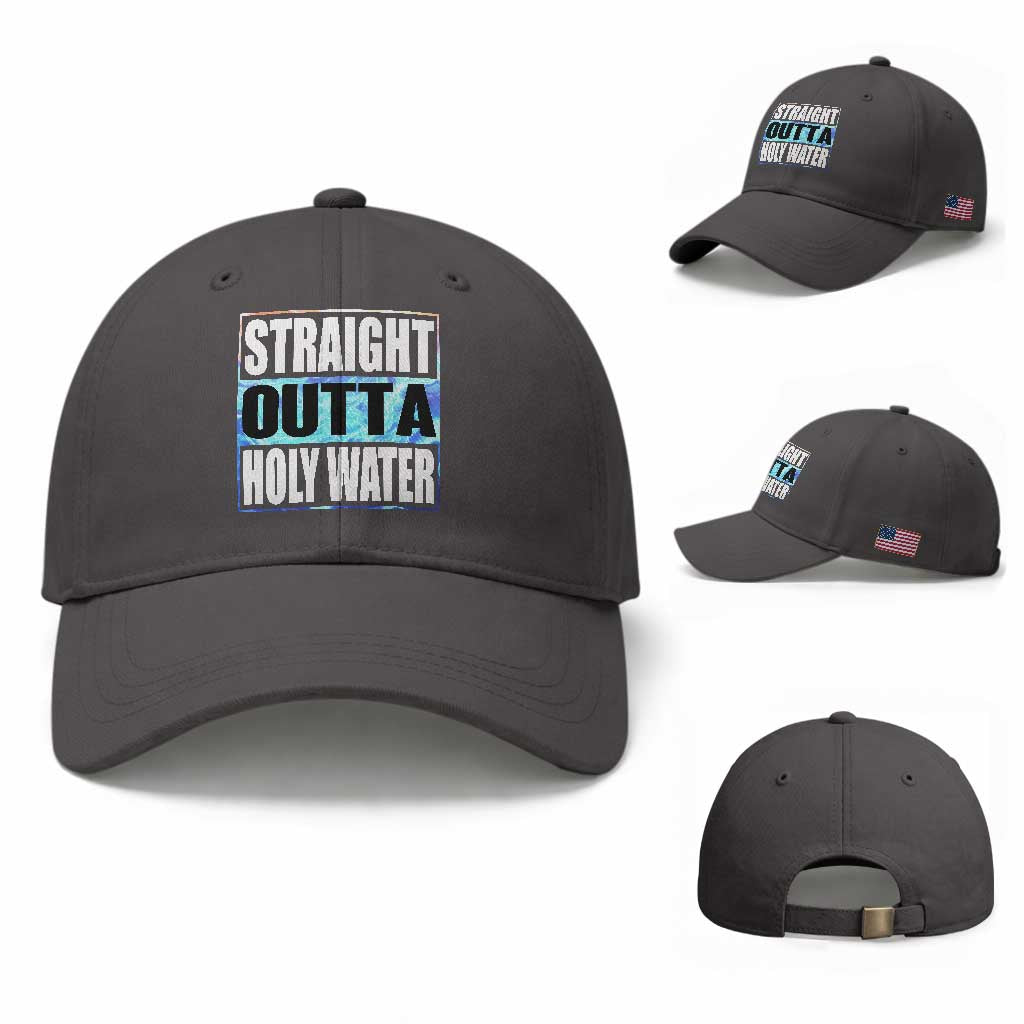 Straight Outta Holy Water Baseball Cap Baptismal Baptism Christening
