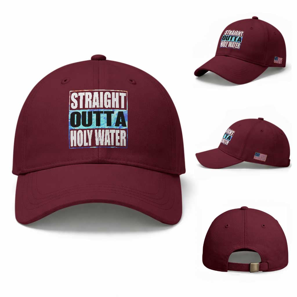 Straight Outta Holy Water Baseball Cap Baptismal Baptism Christening