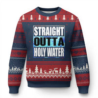 Straight Outta Holy Water Ugly Christmas Sweater Baptismal Baptism Christening