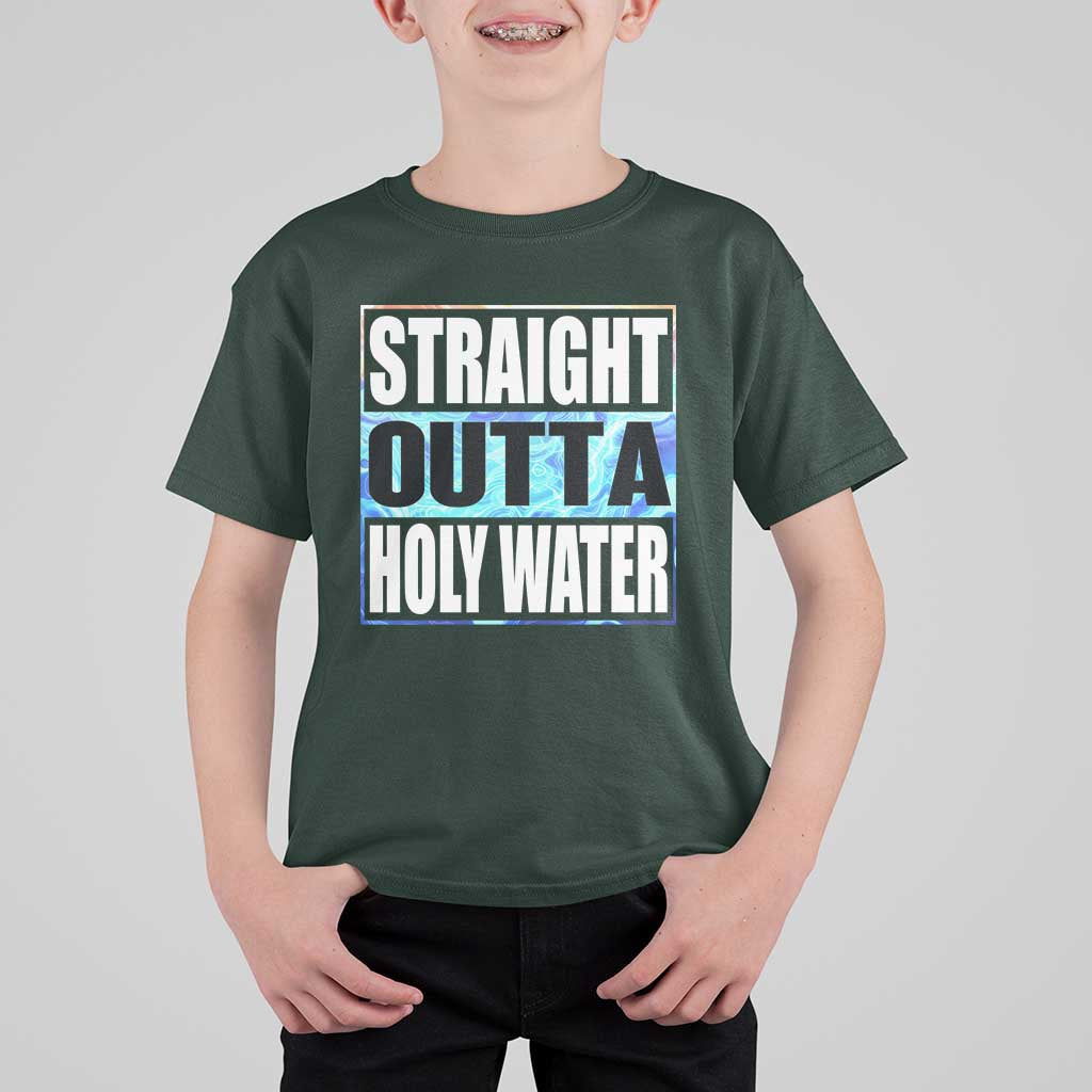 Straight Outta Holy Water T Shirt For Kid Baptismal Baptism Christening