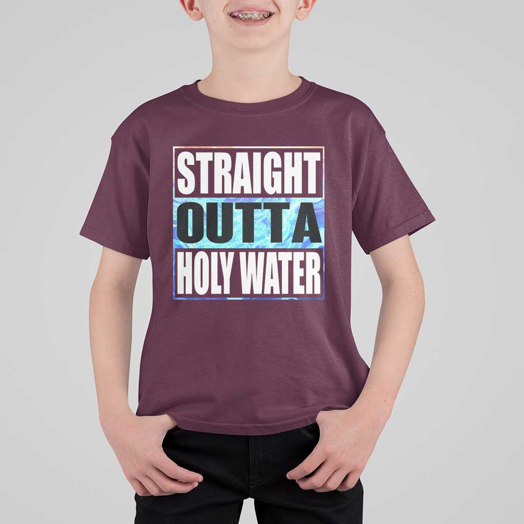 Straight Outta Holy Water T Shirt For Kid Baptismal Baptism Christening