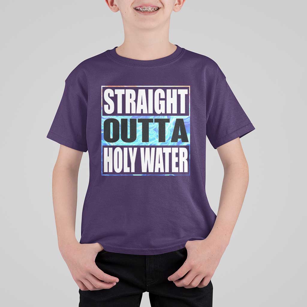 Straight Outta Holy Water T Shirt For Kid Baptismal Baptism Christening