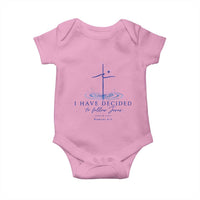 New Believer Baby Onesie I Have Decided To Follow Jesus In Baptism Cross Water